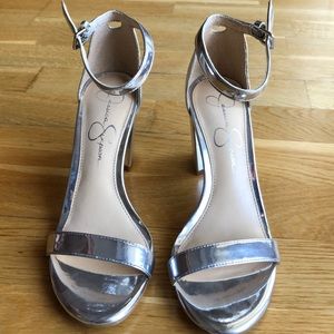 Never worn silver sandals